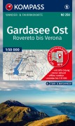 Cover-Bild zum Titel 'KOMPASS Wanderkarte 250 Gardasee Ost, Rovereto bis Verona 1:50.000' von ''