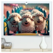 Cover-Bild zum Titel 'Die Schafe sind los Wollige Aussichten (hochwertiger Premium Wandkalender 2026 DIN A2 quer), Kunstdruck in Hochglanz' von 'Artefacti Artefacti'