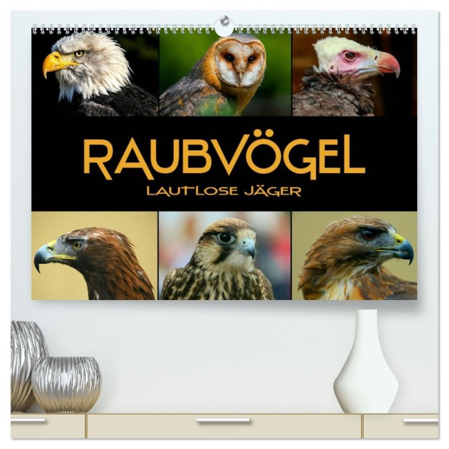 Raubvögel - lautlose Jäger (hochwertiger Premium Wandkalender 2026 DIN A2 quer), Kunstdruck in Hochglanz - Renate Bleicher