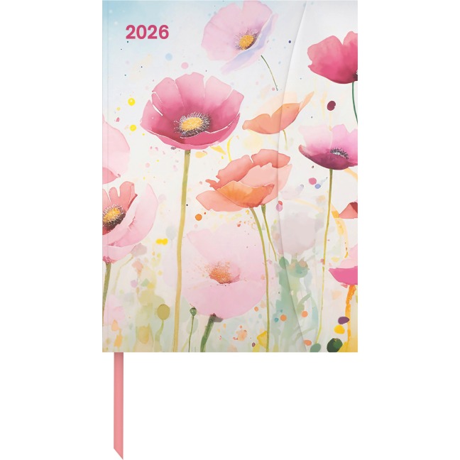 Bright Flowers 2026 - Diary - Buchkalender - Taschenkalender - 16x22 - 
