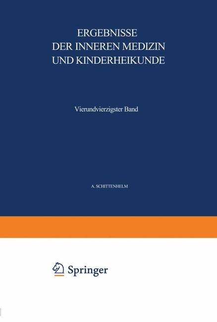 Ergebnisse der Inneren Medizin und Kinderheilkunde - L. Langstein, A. Schittenhelm