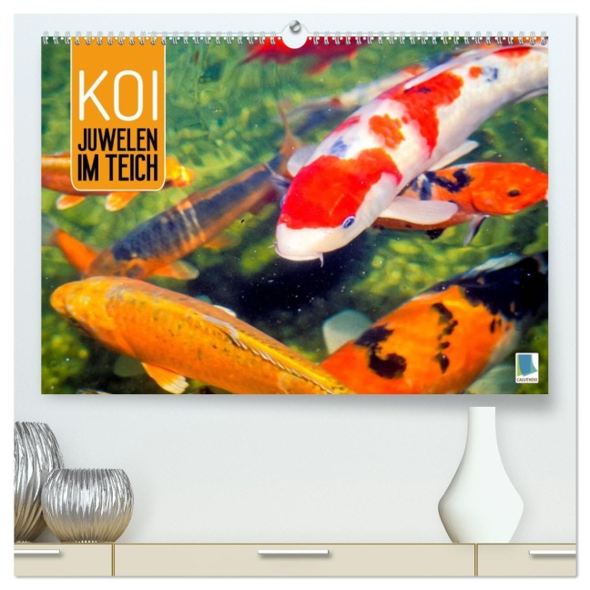 Koi: Juwelen im Teich (hochwertiger Premium Wandkalender 2026 DIN A2 quer), Kunstdruck in Hochglanz - Calvendo Calvendo