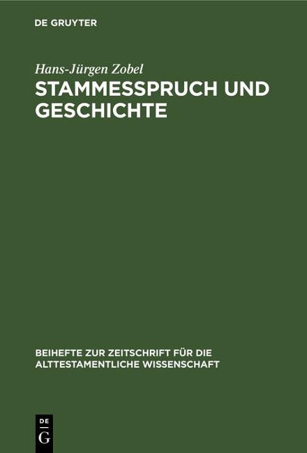 Stammesspruch und Geschichte - Hans-Jürgen Zobel