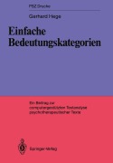 Cover-Bild zum Titel 'Einfache Bedeutungskategorien' von 'Gerhard Hege'