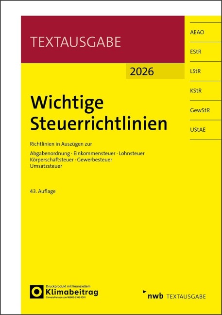 Wichtige Steuerrichtlinien - 
