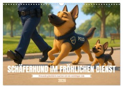 Schäferhund im fröhlichen Dienst (Wandkalender 2026 DIN A3 quer), CALVENDO Monatskalender - Kerstin Waurick