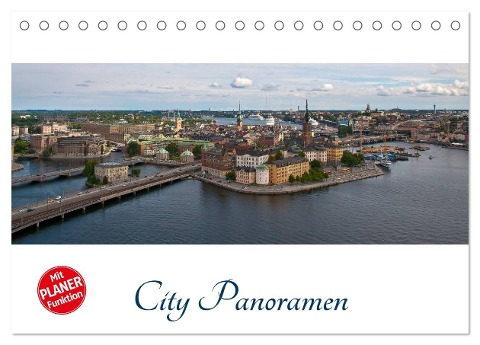 City - Panoramen (Tischkalender 2024 DIN A5 quer), CALVENDO Monatskalender - Peter Härlein