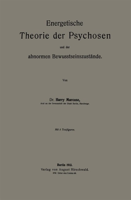 Energetische Theorie der Psychosen und der abnormen Bewusstseinszustände - Harry Marcuse
