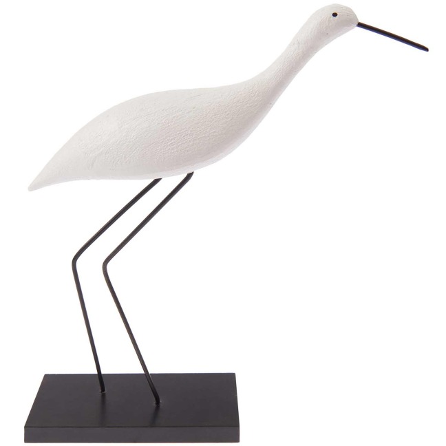 Deko Aufsteller Strandläufer, Weiß, Polyresin, 23 x 5,5 x 25cm - 