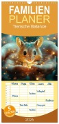 Cover-Bild zum Titel 'Familienplaner 2026 - Tierische Balance mit 5 Spalten (Wandkalender, 21 x 45 cm) CALVENDO' von 'Daniela Tapper'