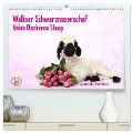 Walliser Schwarznasenschaf Valais Blacknose Sheep (hochwertiger Premium Wandkalender 2025 DIN A2 quer), Kunstdruck in Hochglanz - Jeanette Hutfluss