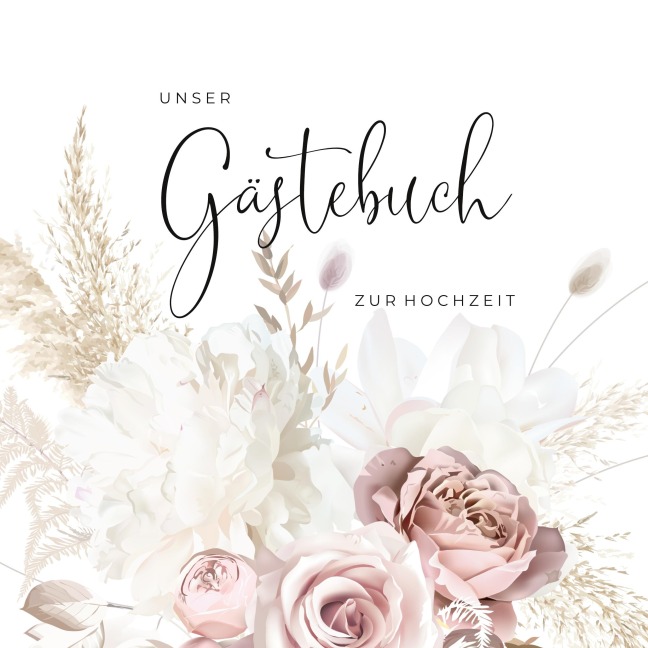 Gästebuch zur Hochzeit romantische Boho-Rosen - Sarah Rockstroh