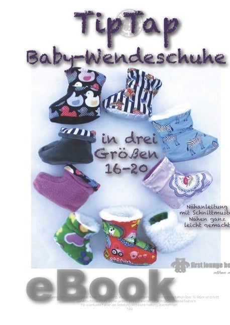 TipTap Babyschuhe Schnittmuster für Gr. 16 bis 20 von firstloungeberlin - Ina Schille