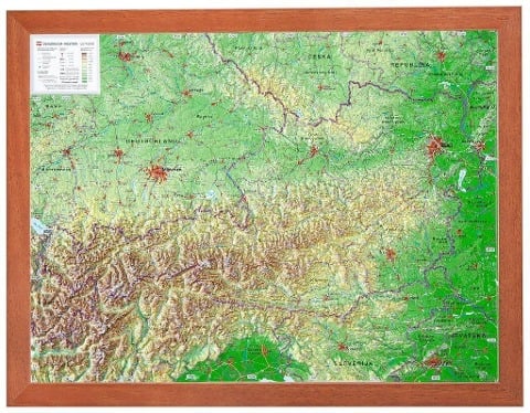 Relief Österreich 1:1,6 MIO mit Holzrahmen - André Markgraf, Mario Engelhardt