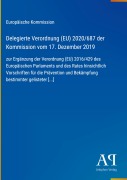 Cover-Bild zum Titel 'Delegierte Verordnung (EU) 2020/687 der Kommission vom 17. Dezember 2019' von 'Europäische Kommission'
