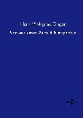 Cover-Bild zum Titel 'Versuch einer Dürer Bibliographie' von 'Hans Wolfgang Singer'