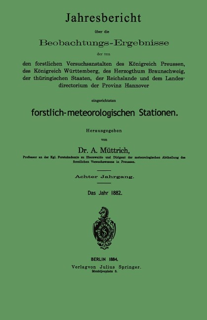 Jahresbericht über die Beobachtungs-Ergebnisse - A. Müttrich