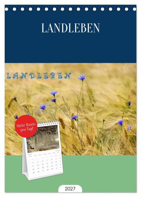 Tischplaner 2027 - LANDLEBEN (A5 Tischkalender zum Aufstellen) CALVENDO - Gugigei