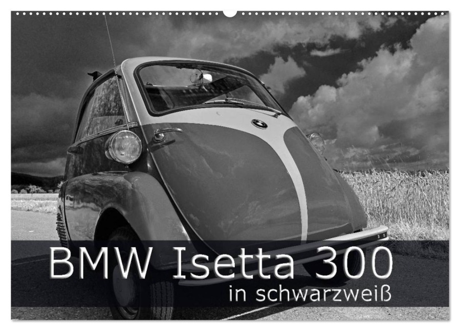 BMW Isetta 300 in schwarzweiß (Wandkalender 2026 DIN A2 quer), CALVENDO Monatskalender - Ingo Laue