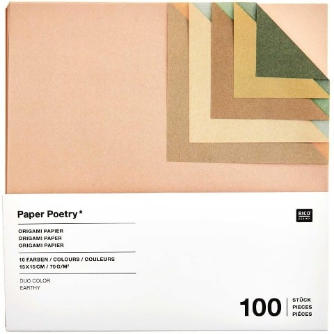 Origami Duo Color, Earthy FSC MIX, 15 x 15 cm, 100 Blatt - 