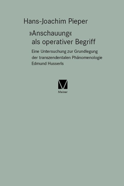 »Anschauung« als operativer Begriff - Hans-Joachim Pieper