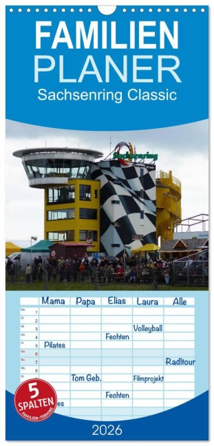 Familienplaner 2026 - Sachsenring Classic mit 5 Spalten (Wandkalender, 21 x 45 cm) CALVENDO - Heiko Richter