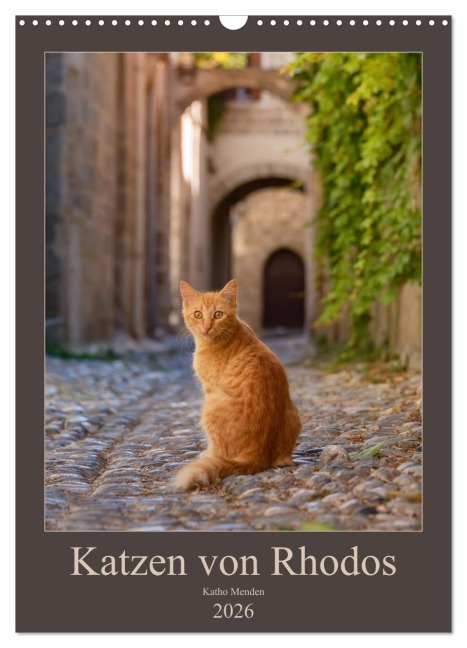 Katzen von Rhodos (Wandkalender 2026 DIN A3 hoch), CALVENDO Monatskalender - Katho Menden