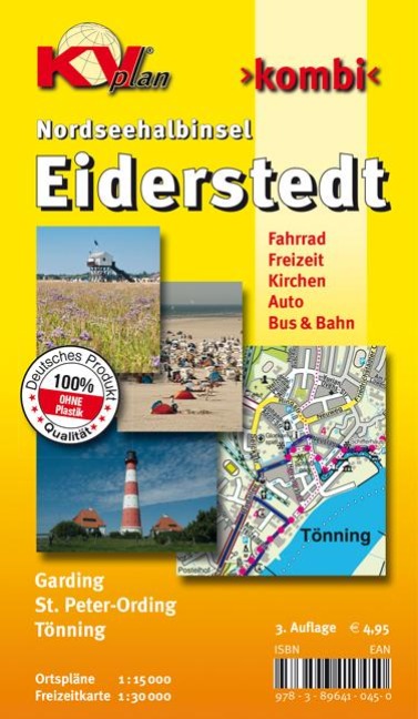 Eiderstedt (St. Peter Ording, Tönning und Garding), KVplan, Radkarte/Freizeitkarte/Stadtplan, 1:30.000 / 1:15.000 - 