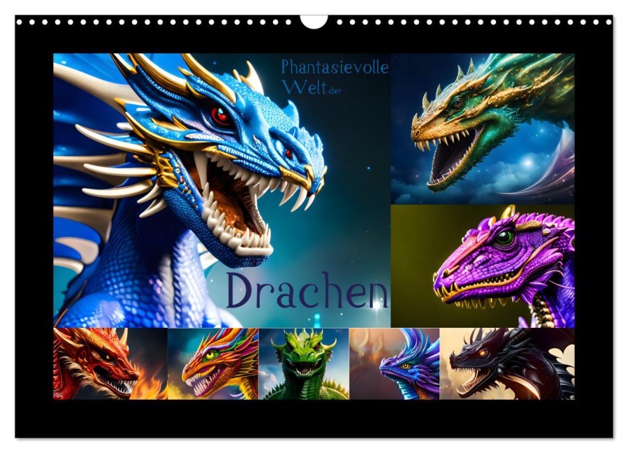 Phantasievolle Welt der Drachen (Wandkalender 2026 DIN A3 quer), CALVENDO Monatskalender - Doris Krüger