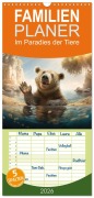 Cover-Bild zum Titel 'Familienplaner 2026 - Im Paradies der Tiere mit 5 Spalten (Wandkalender, 21 x 45 cm) CALVENDO' von 'Daniel Rohr'