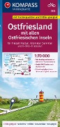 Cover-Bild zum Titel 'KOMPASS Fahrradkarte 3322 Ostfriesland mit allen Ostfriesischen Inseln mit Knotenpunkten 1:70.000' von ''