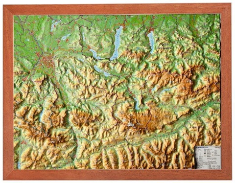 Relief Salzkammergut 1:300.000 mit Holzrahmen - André Markgraf, Mario Engelhardt