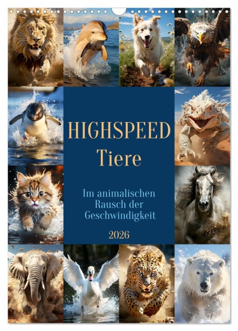 Highspeed Tiere (Wandkalender 2026 DIN A3 hoch), CALVENDO Monatskalender - Cathrin Illgen