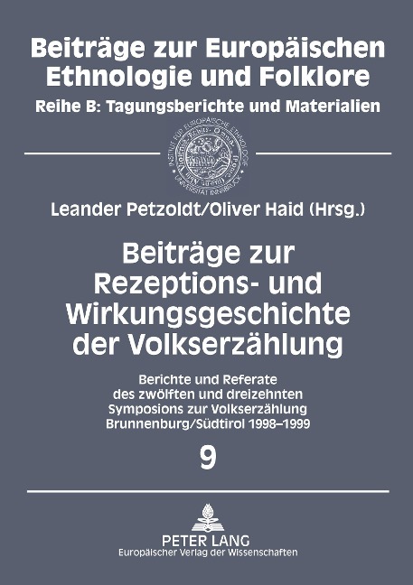 Beiträge zur Rezeptions- und Wirkungsgeschichte der Volkserzählung - 