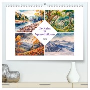 Die Natur in Aquarellbildern (hochwertiger Premium Wandkalender 2026 DIN A2 quer), Kunstdruck in Hochglanz - Werner Braun