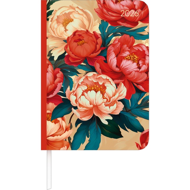 Lady Journal Roses 2025 - Rose - Taschenkalender A6 (10,7x15,2 cm) - Weekly - 192 Seiten - Notiz-Buch - Termin-Planer - Alpha Edition - 