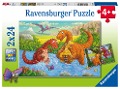 Ravensburger Kinderpuzzle - 05030 Spielende Dinos - Puzzle für Kinder ab 4 Jahren, mit 2x24 Teilen - 