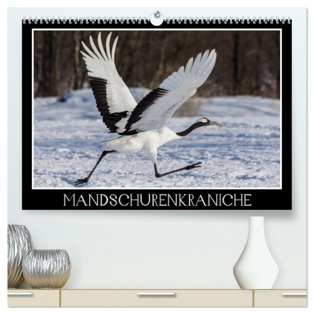 Mandschurenkraniche (hochwertiger Premium Wandkalender 2026 DIN A2 quer), Kunstdruck in Hochglanz - Thomas Schwarz Fotografie