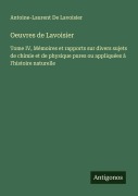 Cover-Bild zum Titel 'Oeuvres de Lavoisier' von 'Antoine-Laurent de Lavoisier'