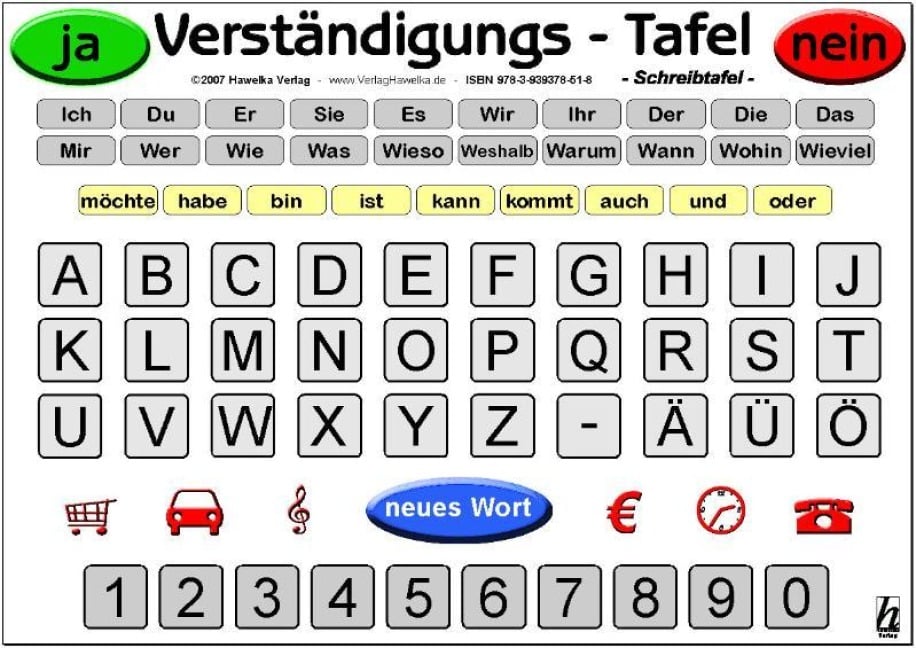 Verständigungs-Tafel - Schreibtafel - - 