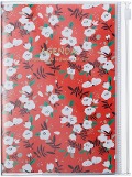 MARK'S 2024/2025 Taschenkalender B6 vertikal, Flower Pattern // Red - 