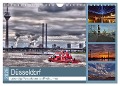 Düsseldorf - Lebendige Perspektiven des Rheinturmes (Wandkalender 2025 DIN A4 quer), CALVENDO Monatskalender - Bettina Hackstein