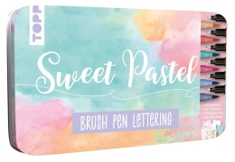 Cover-Bild zum Titel 'Brush Pen Lettering Designdose Sweet Pastel' von 'Frechverlag'