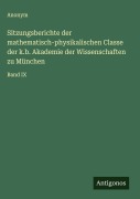 Cover-Bild zum Titel 'Sitzungsberichte der mathematisch-physikalischen Classe der k.b. Akademie der Wissenschaften zu München' von 'Anonym'