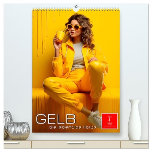 Gelb, die lebendige Farbe (hochwertiger Premium Wandkalender 2026 DIN A2 hoch), Kunstdruck in Hochglanz - Peter Roder