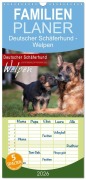 Cover-Bild zum Titel 'Familienplaner 2026 - Deutscher Schäferhund - Welpen mit 5 Spalten (Wandkalender, 21 x 45 cm) CALVENDO' von 'Petra Schiller'