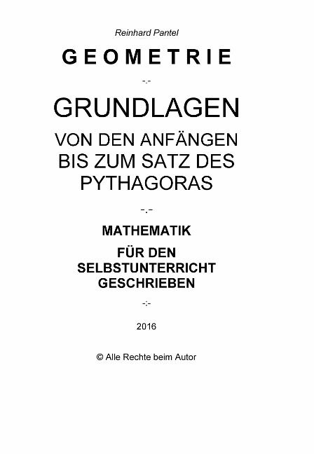GEOMETRIE - LEHRBUCH - Reinhard Pantel