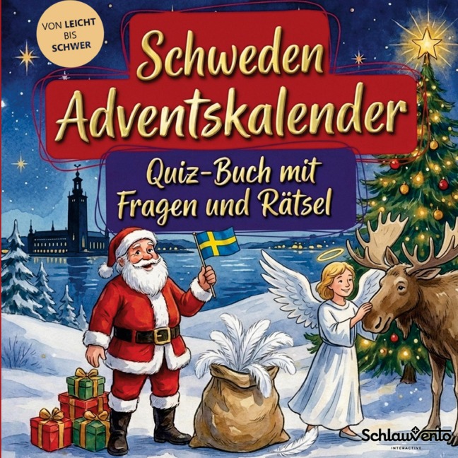 Schweden-Adventskalender: Quiz-Buch mit Fragen und Rätsel - Schlauvento Interactive