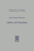 Cover-Bild zum Titel 'Lehren und Ermahnen' von 'Jörg Ch. Salzmann'