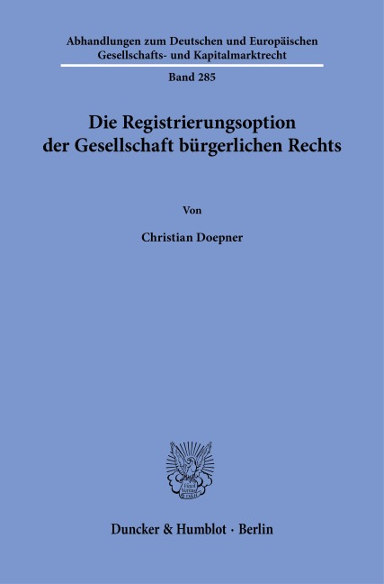 Die Registrierungsoption der Gesellschaft bürgerlichen Rechts - Christian Doepner